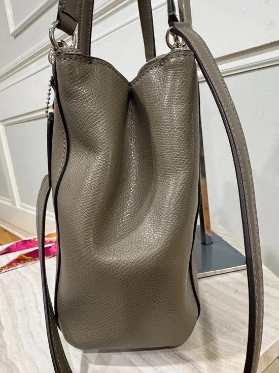 Coach Bag Christie Gray Fog Saffiano Leather Shoulder Satchel
